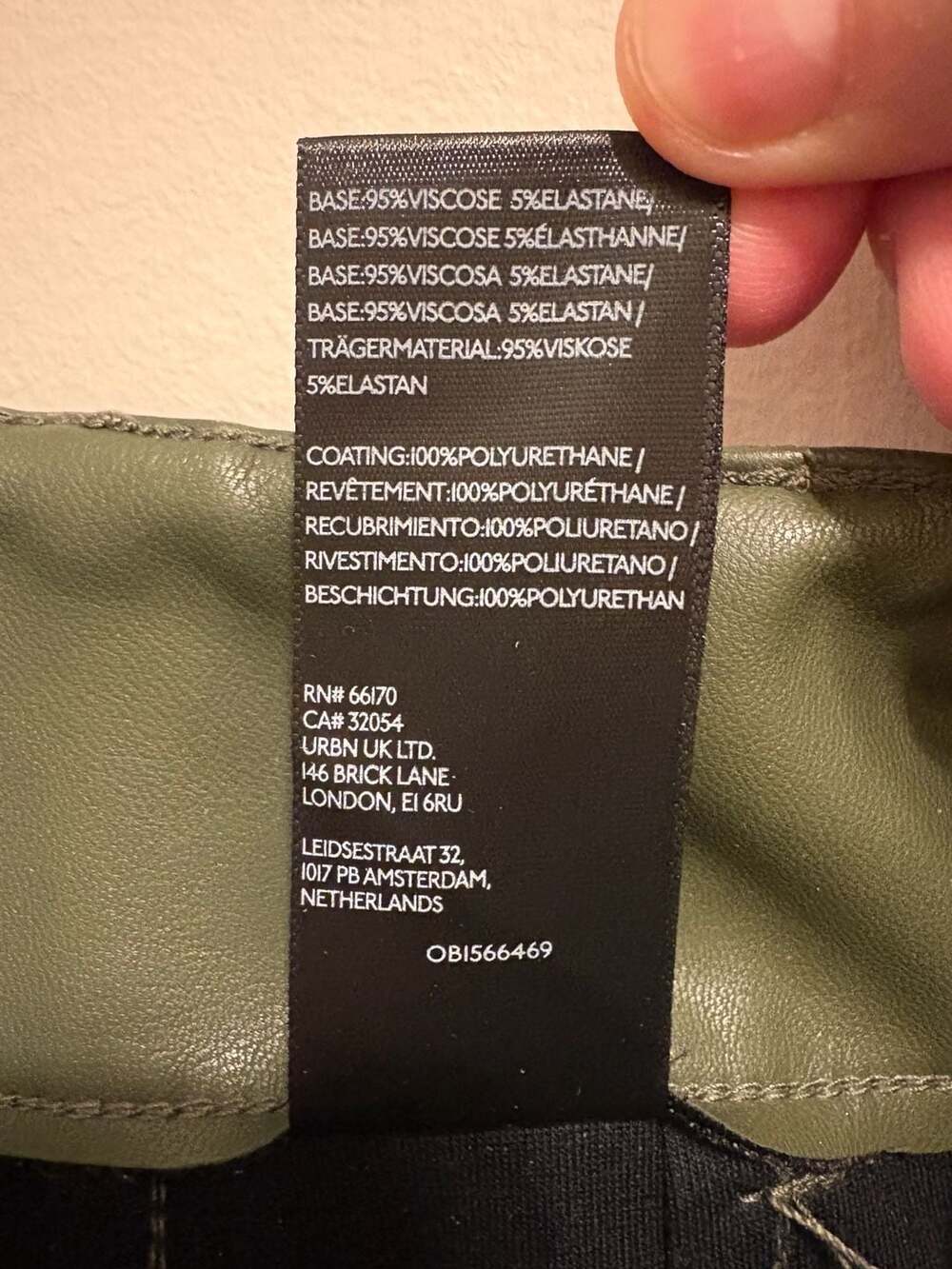 Maeve The Colette Faux Leather Wide-Leg Pants Olive Green Size 28 - Picture 7 of 7